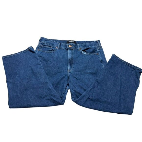 Express Cropped Wide Leg Jeans Blue Size 14 - Picture 9 of 9